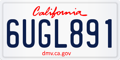 CA license plate 6UGL891