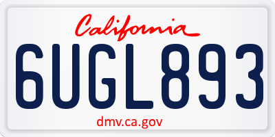 CA license plate 6UGL893