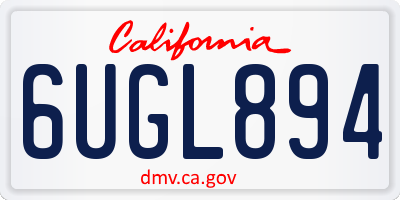 CA license plate 6UGL894