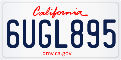 CA license plate 6UGL895