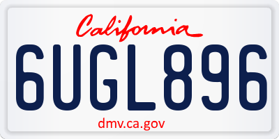CA license plate 6UGL896