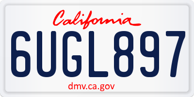 CA license plate 6UGL897