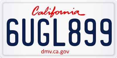 CA license plate 6UGL899