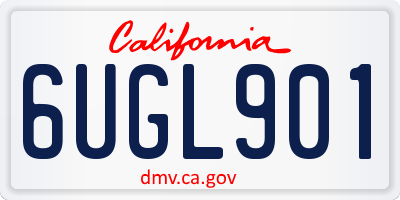 CA license plate 6UGL901