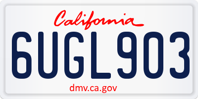 CA license plate 6UGL903
