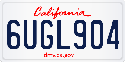CA license plate 6UGL904