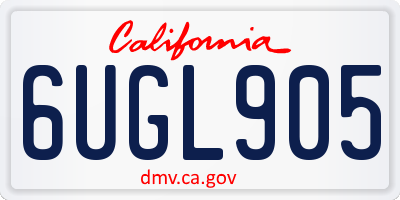 CA license plate 6UGL905