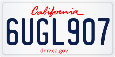 CA license plate 6UGL907
