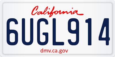 CA license plate 6UGL914