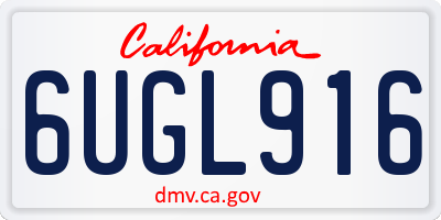 CA license plate 6UGL916