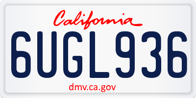 CA license plate 6UGL936