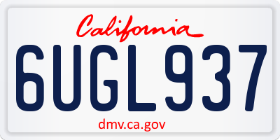 CA license plate 6UGL937