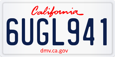 CA license plate 6UGL941