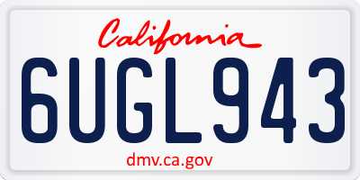CA license plate 6UGL943