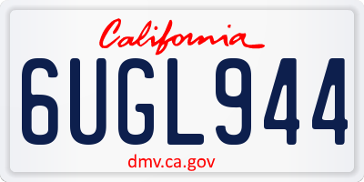 CA license plate 6UGL944