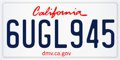 CA license plate 6UGL945