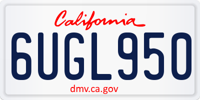CA license plate 6UGL950