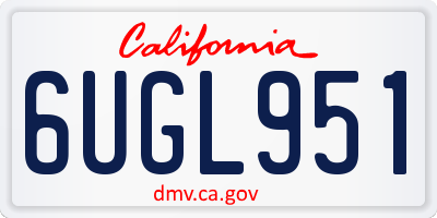 CA license plate 6UGL951