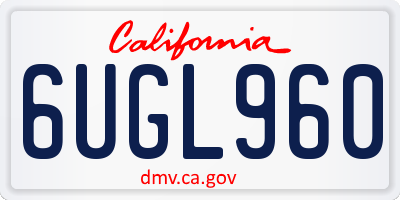 CA license plate 6UGL960