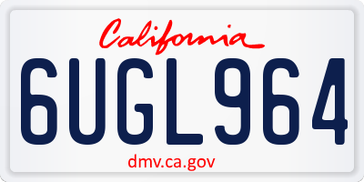 CA license plate 6UGL964