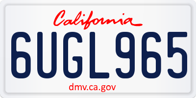 CA license plate 6UGL965