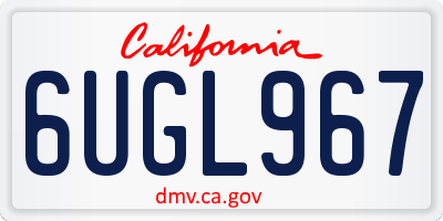 CA license plate 6UGL967