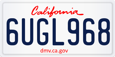 CA license plate 6UGL968
