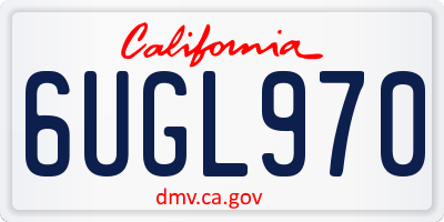 CA license plate 6UGL970