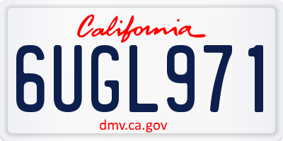 CA license plate 6UGL971