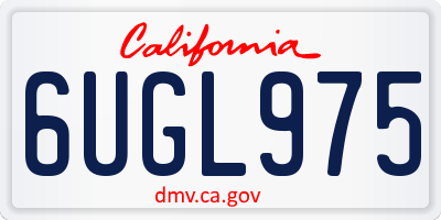 CA license plate 6UGL975