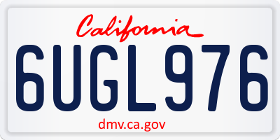 CA license plate 6UGL976