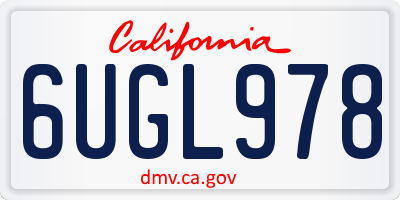 CA license plate 6UGL978