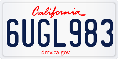 CA license plate 6UGL983