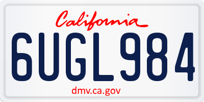 CA license plate 6UGL984