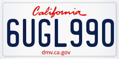 CA license plate 6UGL990