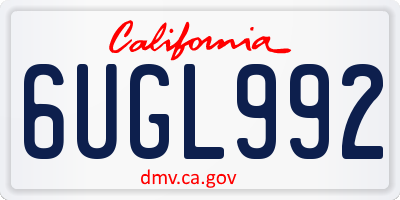 CA license plate 6UGL992