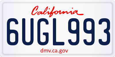 CA license plate 6UGL993