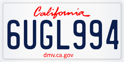 CA license plate 6UGL994