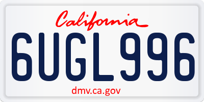 CA license plate 6UGL996