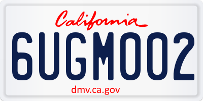 CA license plate 6UGM002