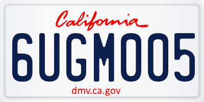 CA license plate 6UGM005