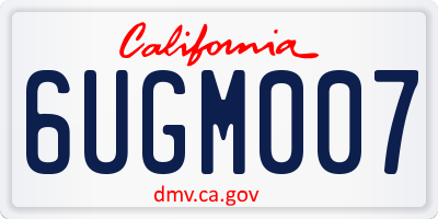 CA license plate 6UGM007