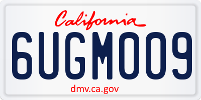 CA license plate 6UGM009