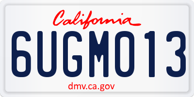 CA license plate 6UGM013