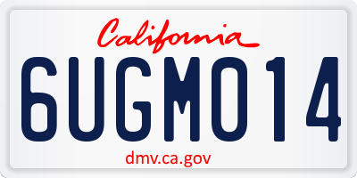 CA license plate 6UGM014