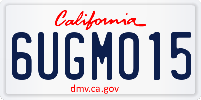 CA license plate 6UGM015