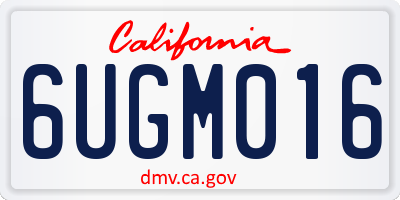 CA license plate 6UGM016
