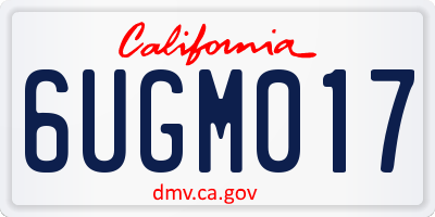 CA license plate 6UGM017