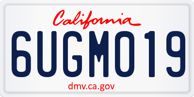 CA license plate 6UGM019