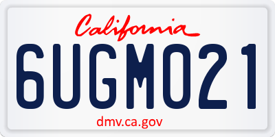 CA license plate 6UGM021